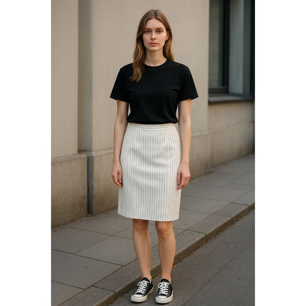 CITY CHIC Women Skirt Riley Ivory Pinstripe Skirt 16